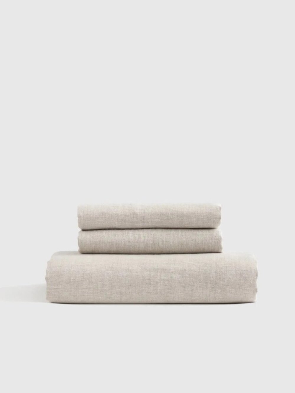 Quince NWOT Natural Queen Organic Linen FITTED Sheet 3 Piece Set